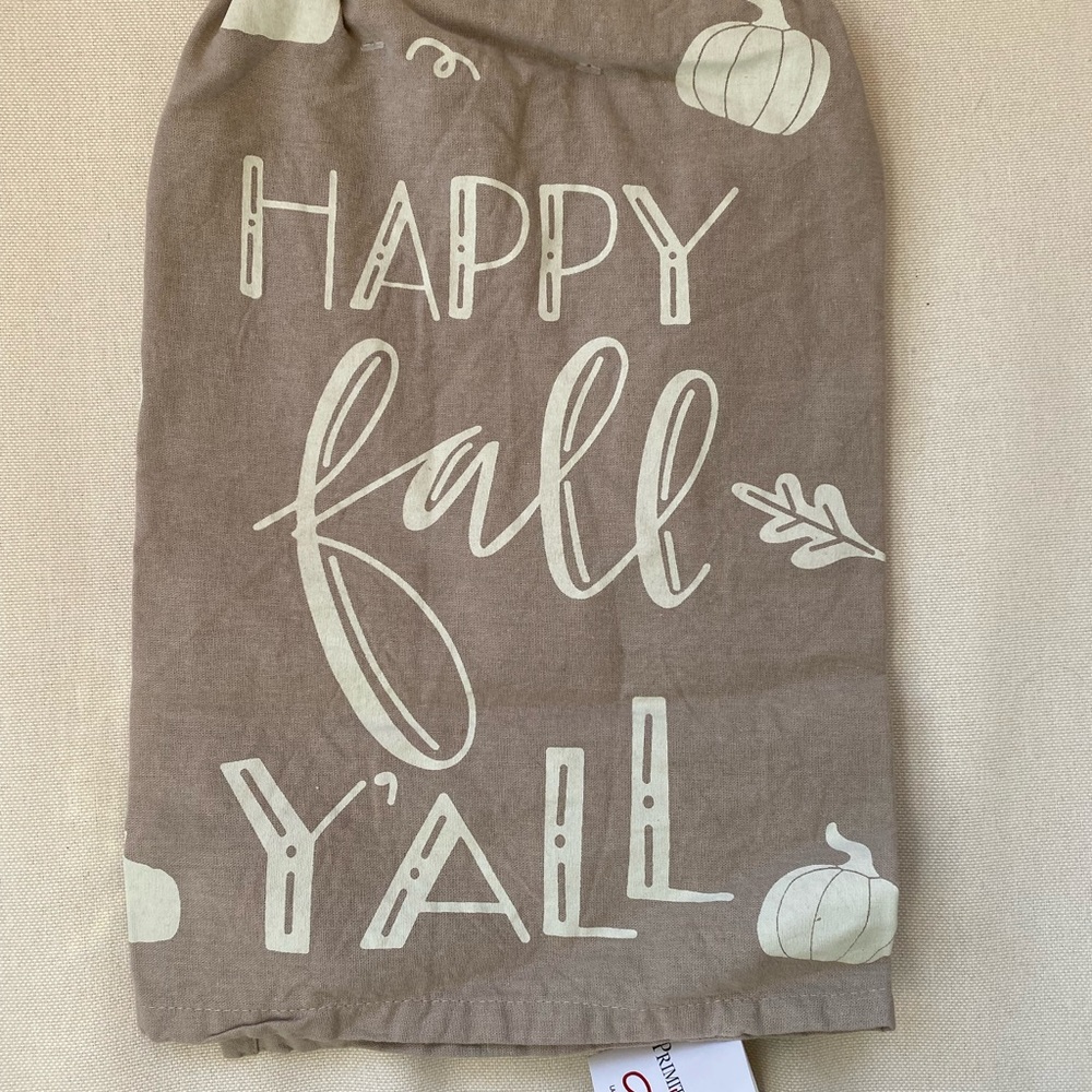 Happy fall y’all dish towel